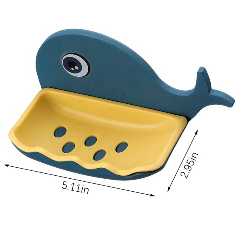 Whale Shape Soap Box Drain Soap Holder Box Bathroom Shower Soap